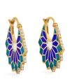 L'atelier Nawbar Medium Yellow Gold, Diamond And Enamel Lady Sursock Earrings In Blue