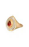 L'atelier Nawbar Mimmette 18k Gold Diamond; Garnet Ring In Red