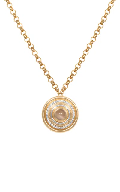 L'atelier Nawbar Mimmette 2 18k Gold Diamond Pendant Necklace In White
