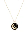 L'atelier Nawbar Mini Yellow Gold, Diamond And Onyx Cosmic Love Moonlight Necklace In Gold