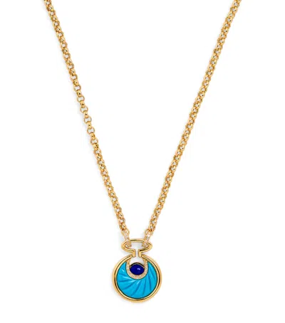 L'atelier Nawbar Small Yellow Gold, Diamond, Turquoise And Lapis Lot N*91 Necklace