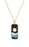L'atelier Nawbar The Summer Night 18k Yellow Gold Diamond Pendant In Black