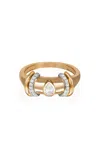 L'atelier Nawbar Warrior 18k Gold Diamond Ring In White