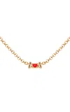 L'atelier Nawbar Warrior Venus Small 18k Gold Diamond; Coral Stone Necklace In Red
