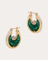L'atelier Nawbar Diana Big 18-karat Gold Multi-stone Earrings In Green