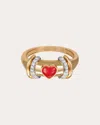L'atelier Nawbar Warrior Venus 18-karat Gold, Rhodium-plated, Coral And Diamond Ring In Red