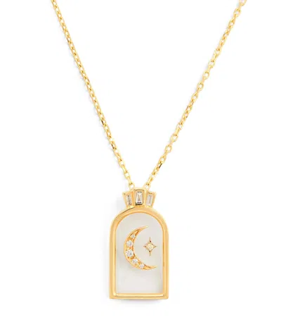 L'atelier Nawbar Yellow Gold And Diamond Biladi Hilal Necklace
