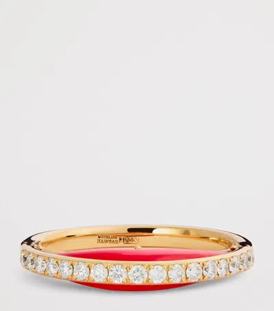L'atelier Nawbar Yellow Gold And Diamond Bloop Moon Lot N*91 Ring