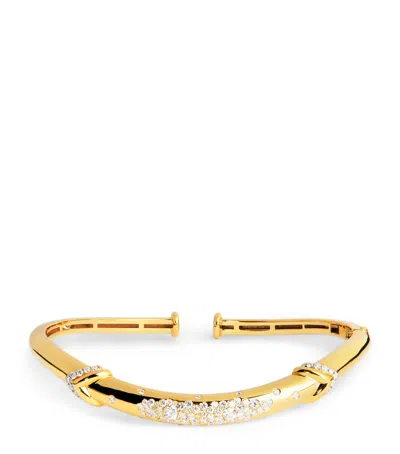 L'atelier Nawbar Yellow Gold And Diamond Boa Belly Stack Bangle