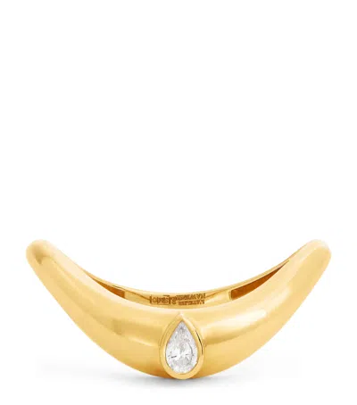 L'atelier Nawbar Yellow Gold And Diamond Boa Stackable Ring