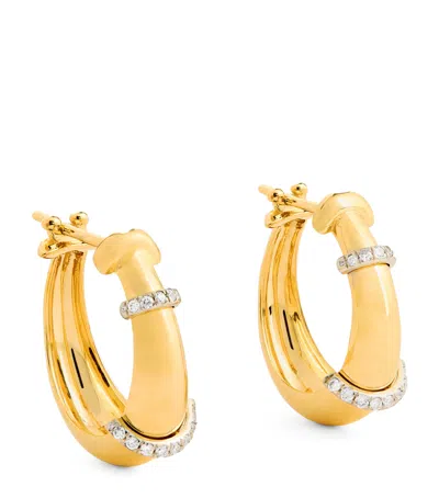 L'atelier Nawbar Yellow Gold And Diamond Lot N*91 Hoop Earrings