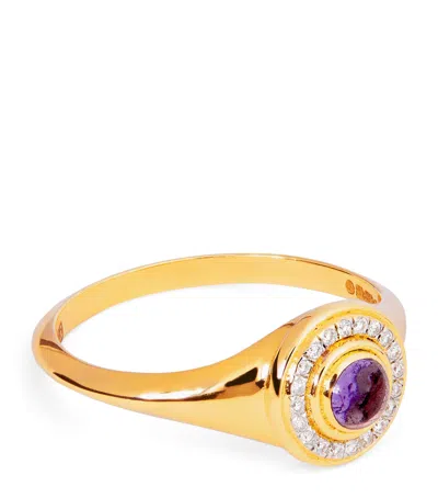 L'atelier Nawbar Yellow Gold And Diamond Lot N*91 Mini Mimette Pinky Ring