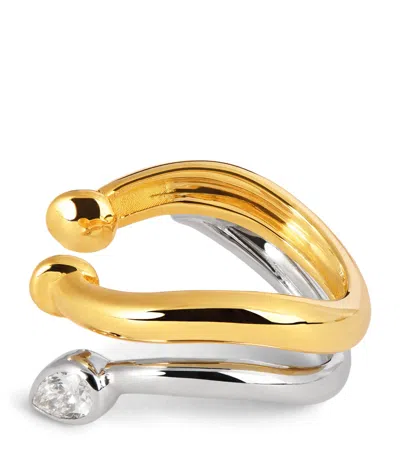 L'atelier Nawbar Yellow Gold And Diamond Lot N*93 Boa Double Ear Cuff