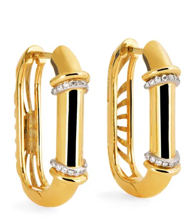 L'atelier Nawbar Yellow Gold And Diamond Lot N*93 Buoy Lock Earrings