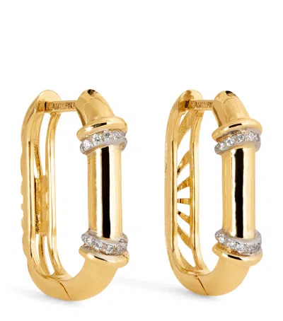 L'atelier Nawbar Yellow Gold And Diamond Lot N*93 Buoy Lock Earrings