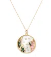 L'atelier Nawbar Yellow Gold And Diamond Love Spring Pendant Necklace In White