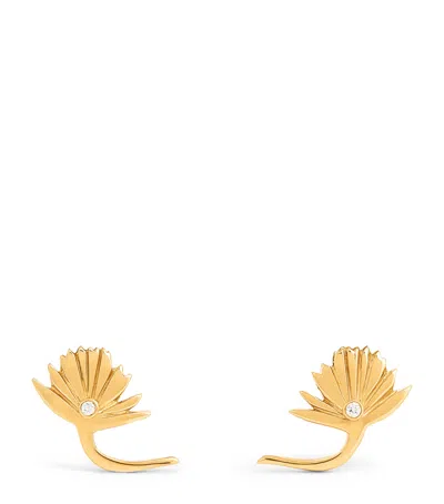 L'atelier Nawbar Yellow Gold And Diamond Psychedeliah Stud Earrings
