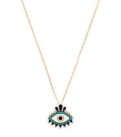L'atelier Nawbar Yellow Gold And Diamond Queen Eye Pendant Necklace