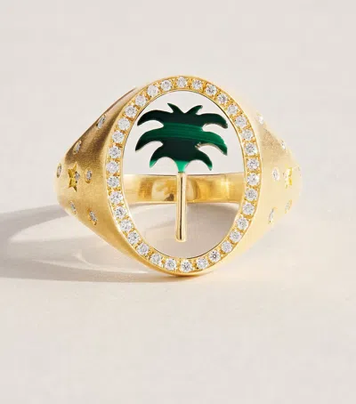 L'atelier Nawbar Yellow Gold And Diamond Tableau Palm Tree Ring