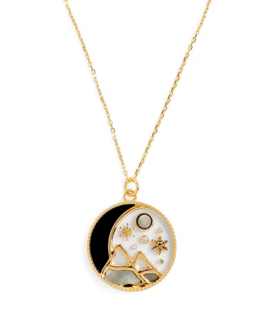 L'atelier Nawbar Yellow Gold And White Diamond Cosmic Love Winter Pendant Necklace