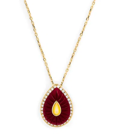L'atelier Nawbar Yellow Gold, Diamond, Amethyst And Pearl Bond Street Necklace