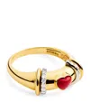 L'atelier Nawbar Yellow Gold, Diamond And Coral Lot N*91 Ring In Gold