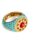 L'atelier Nawbar Yellow Gold, Diamond And Mixed Stone Arabesque Pinky Ring