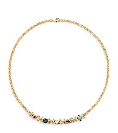 L'atelier Nawbar Yellow Gold, Diamond And Mixed Stone Lot N*91 Milky Way Necklace