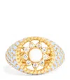 L'atelier Nawbar Yellow Gold, Diamond And Mother-of-pearl Cosmic Love Ring In Gold
