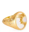 L'atelier Nawbar Yellow Gold, Diamond And Mother-of-pearl Shams 2.0 Ring In White