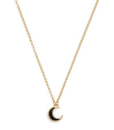 L'atelier Nawbar Yellow Gold, Diamond And Onyx Bloop Moon N*93 Necklace