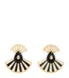L'atelier Nawbar Yellow Gold, Diamond And Onyx Bond Steet Earrings In Gold
