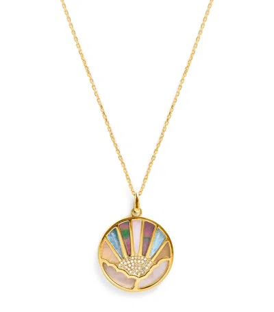 L'atelier Nawbar Yellow Gold, Diamond And Pearl Sunshine Necklace