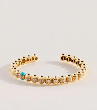 L'atelier Nawbar Yellow Gold, Diamond And Turquoise Atoms Bracelet