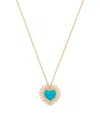 L'atelier Nawbar Yellow Gold, Diamond And Turquoise Rich Kitsch All Hearts On Me Pendant Necklace In Multi