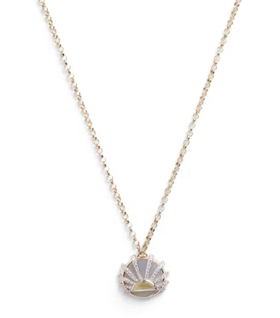 L'atelier Nawbar Yellow Gold, Diamond, Citrine And Pearl N*93 Sun Dawn Necklace In Multi