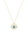 L'atelier Nawbar Yellow Gold, Diamond, Lapis And Turquoise Rebel Eye Rich Kitsch Necklace In Gold