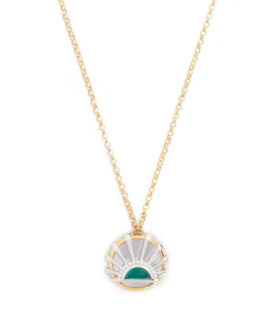 L'atelier Nawbar Yellow Gold, Diamond, Topaz And Pearl N*93 Sun Dawn Necklace