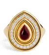 L'atelier Nawbar Yellow Gold, Garnet And Diamond Lot N*91 Mimette Drop Pinky Ring In Gold