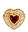 L'atelier Nawbar Yellow Gold, Garnet And Diamond Lot N*91 Mimette Heart Pinky Ring In Gold