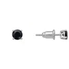 Latelita Black / Silver Mens Single Gemstone Stud Earring Black Onyx Silver