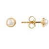 Latelita Gold / White Mens Single Gemstone Stud Earring Pearl Gold