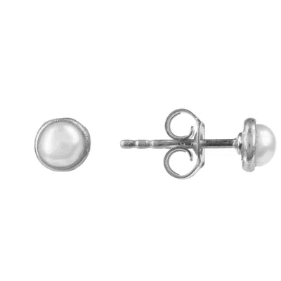 Latelita Gold / White Mens Single Gemstone Stud Earring Pearl Silver