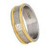 Latelita Silver / Gold Mens El Grecco Band Ring Silver Gold In Multi