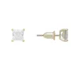 Latelita Silver / White / Neutrals Mens Single Square-cut Solitaire Stud Earring Moissanite Gold