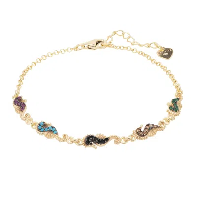Latelita Women's Black / Blue / Green Seahorses Bracelet Gold In Multi