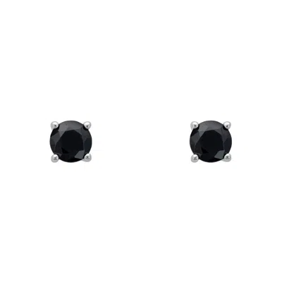 Latelita Women's Black / Silver Black Onyx Gemstone Stud Earrings Silver