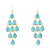 Latelita Women's Blue / Gold Erviola Gemstone Cascade Earrings Gold Blue Topaz In Multi