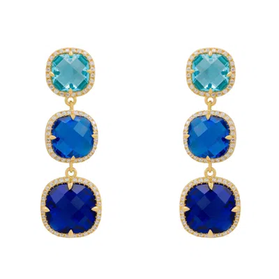 Latelita Women's Blue / Gold Knightsbridge Earrings Gold Blues In Multi