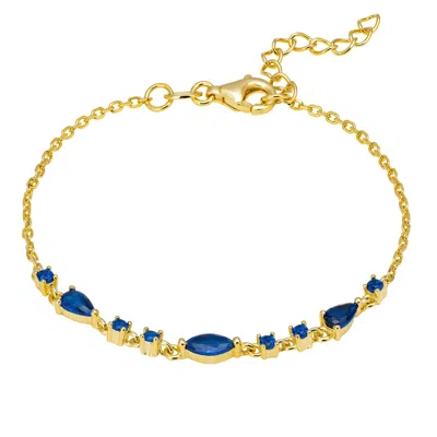 Latelita Women's Blue / Gold Olivia Bracelet Sapphire Blue Gold In Gray